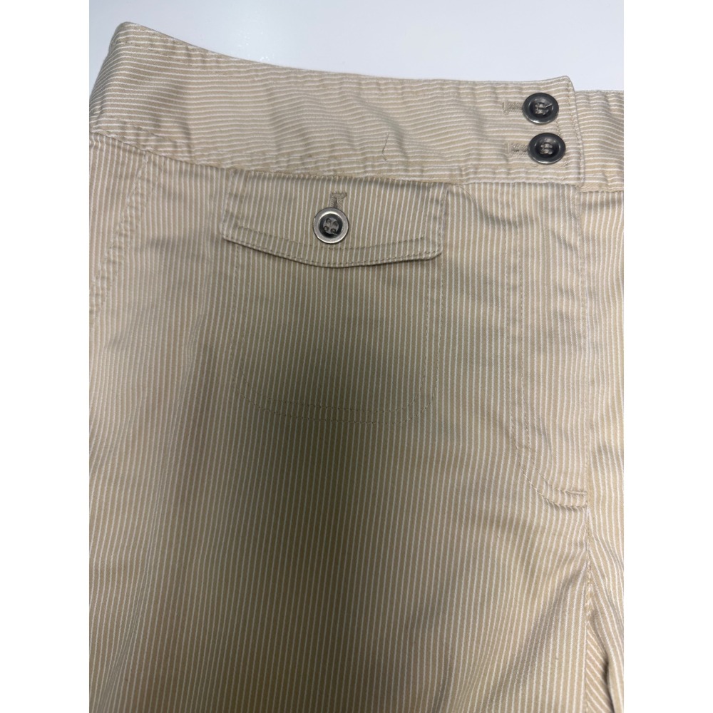 Chicos Additions Tan Pinstripe Bermuda Shorts Womens 0.5 Short Stretch Cotton - Picture 10 of 10